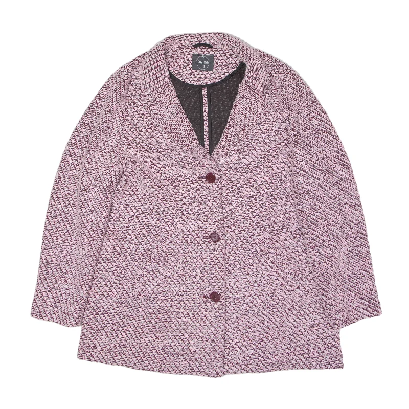 MULTIBLU Overcoat Jacket Pink Womens L Jersey Jacket Tulle Jacket Batik Jacket