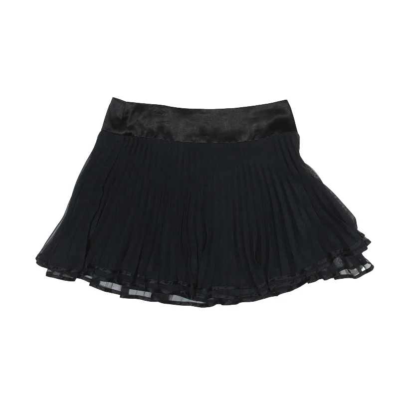 NANETTE LEPOPE Short Pleated Skirt Black Womens M silk skirt luxurious