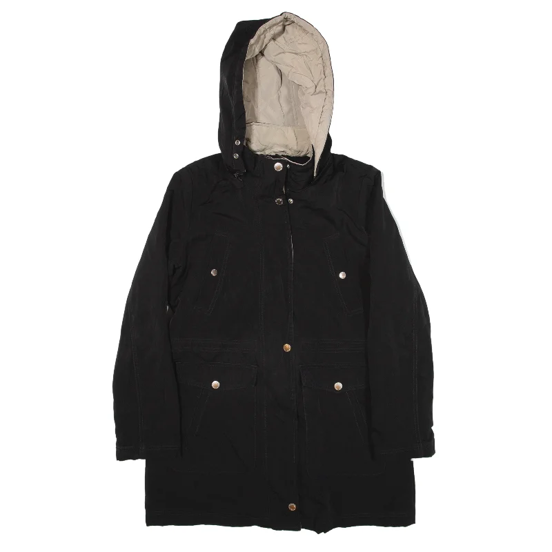 NAUTICA Insulated Parka Jacket Black Womens M Cotton Jacket Linen Jacket Terry Jacket