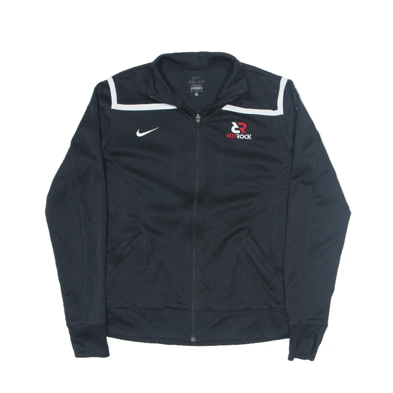 NIKE Dri-Fit Track Jacket Black Womens M Print Jacket Jacquard Jacket Embroidered Jacket