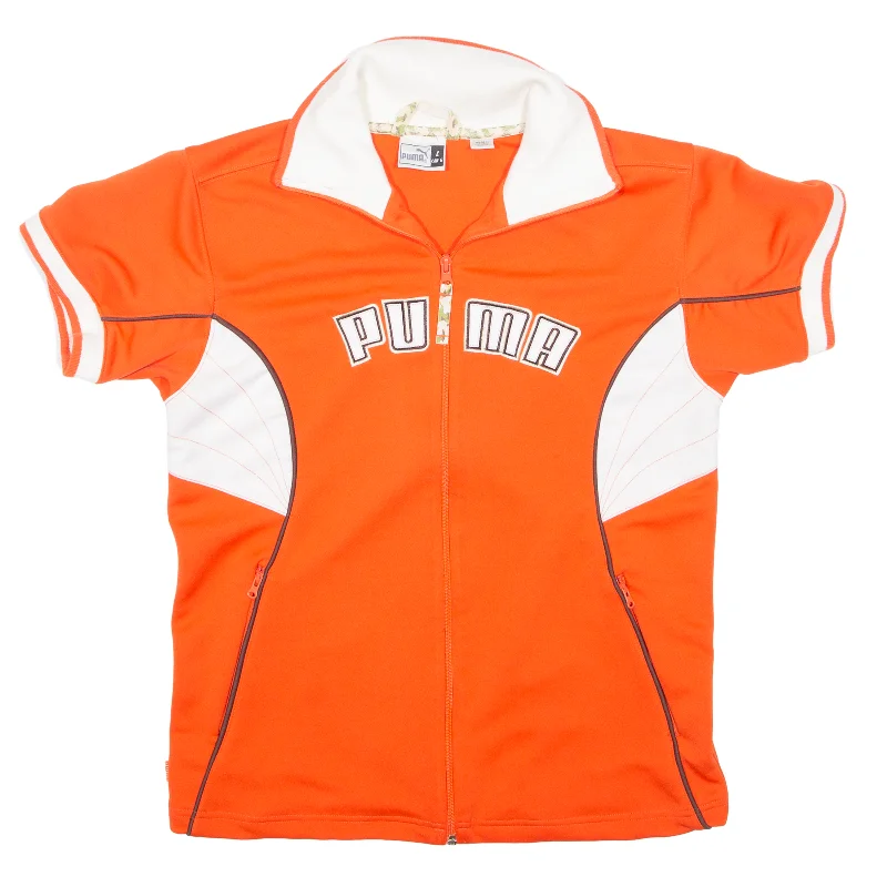 PUMA Short Sleeve Track Jacket Orange Womens L Plaid Jacket Tartan Jacket Houndstooth Jacket