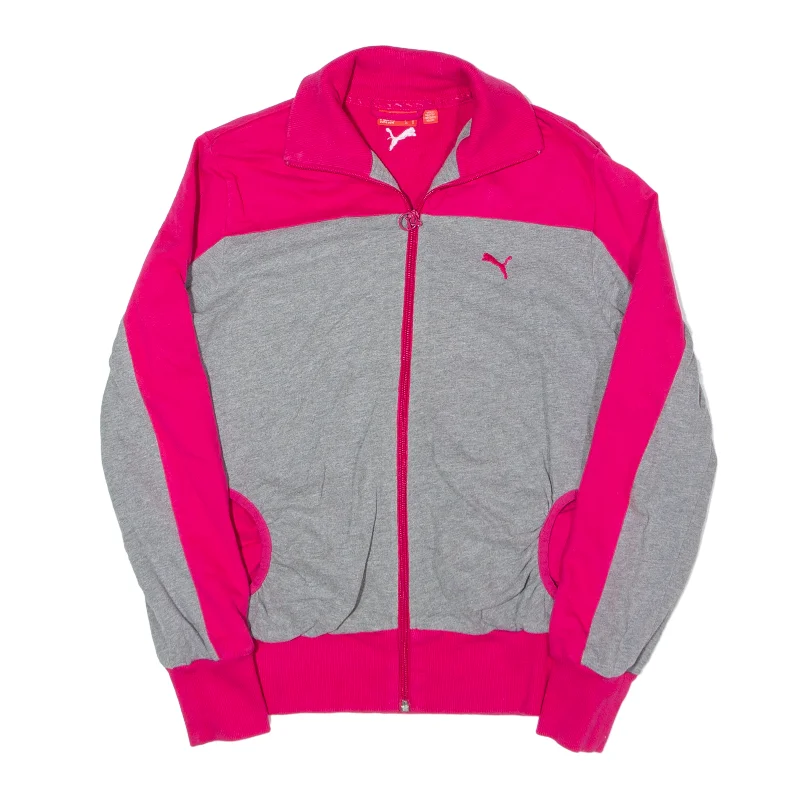 PUMA Track Jacket Pink Womens UK 12 Herringbone Jacket Houndstooth Jacket Plaid Jacket