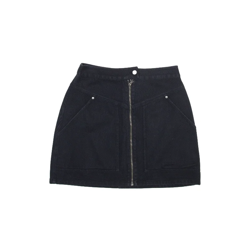 REBECCA MINKOFF Short Mini Skirt Black Womens S leather skirt sleek