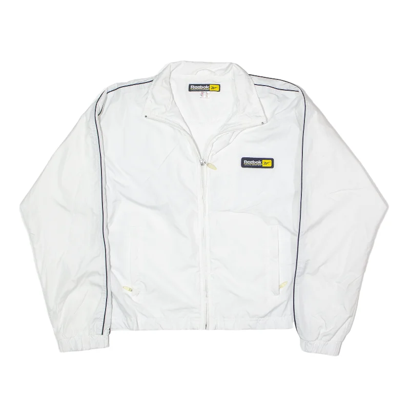 REEBOK ATHLETIC DEPT Shell Jacket White Womens S Jersey Jacket Tulle Jacket Batik Jacket