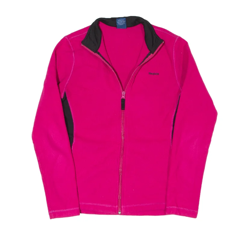 REEBOK Fleece Jacket Pink Womens S Insulated Jacket Fitted Jacket Loose Jacket