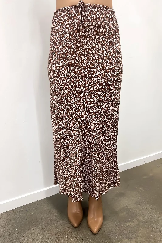 Tallows Floral Maxi Skirt Print cashmere skirt rich