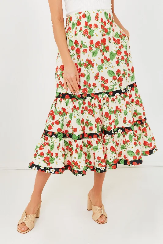 Wild Strawberry Combo Chase Skirt flowy skirt hem